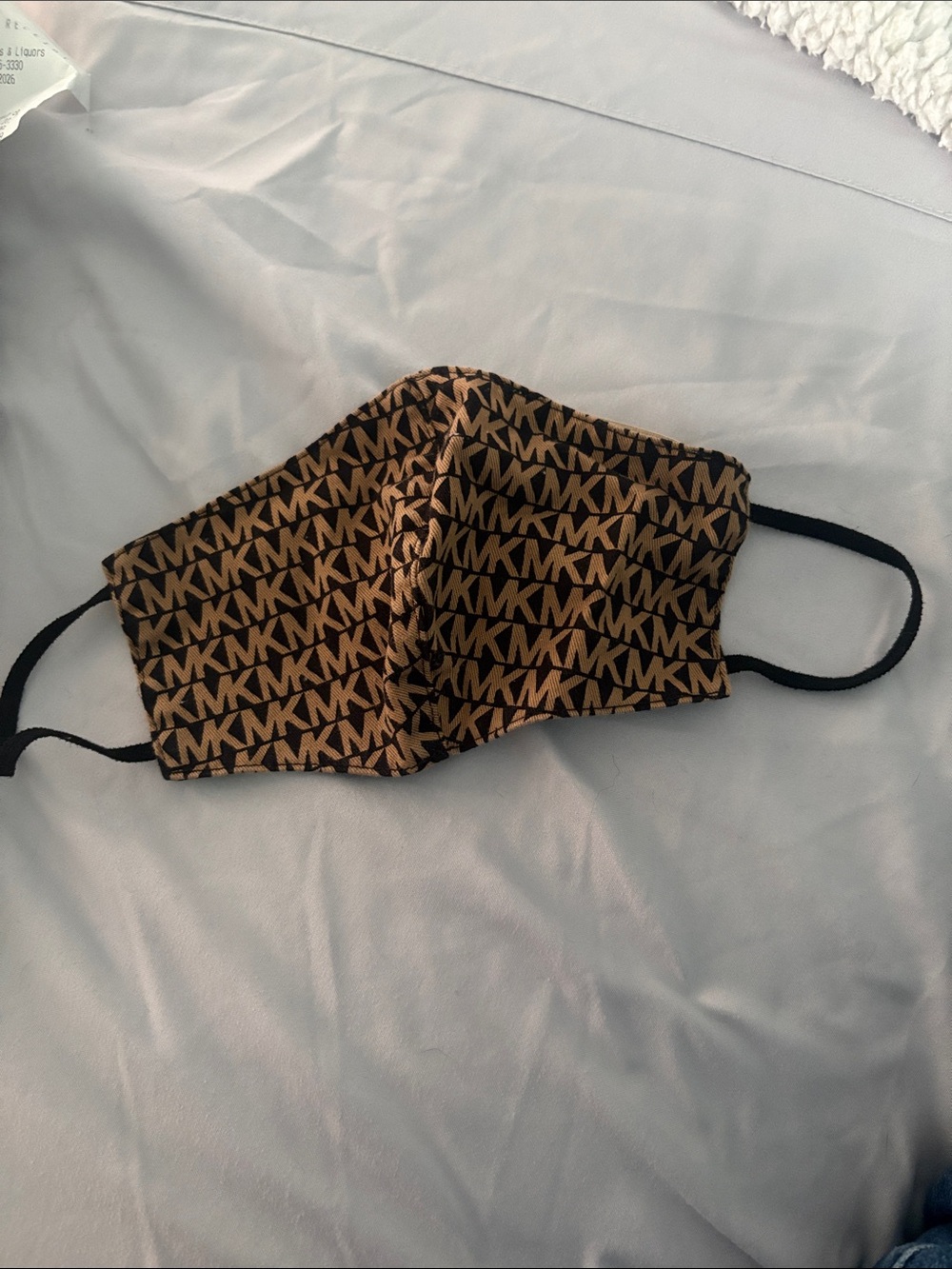 Michael Kors Black and Brown MK Logo Face Mask excellent condition S/M - Picture 1 of 3